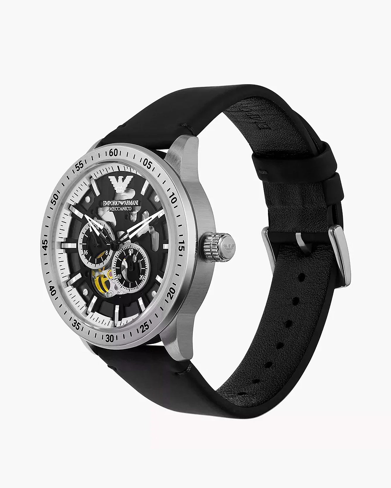 AR60051 - Emporio Armani Automatic Black Leather Watch