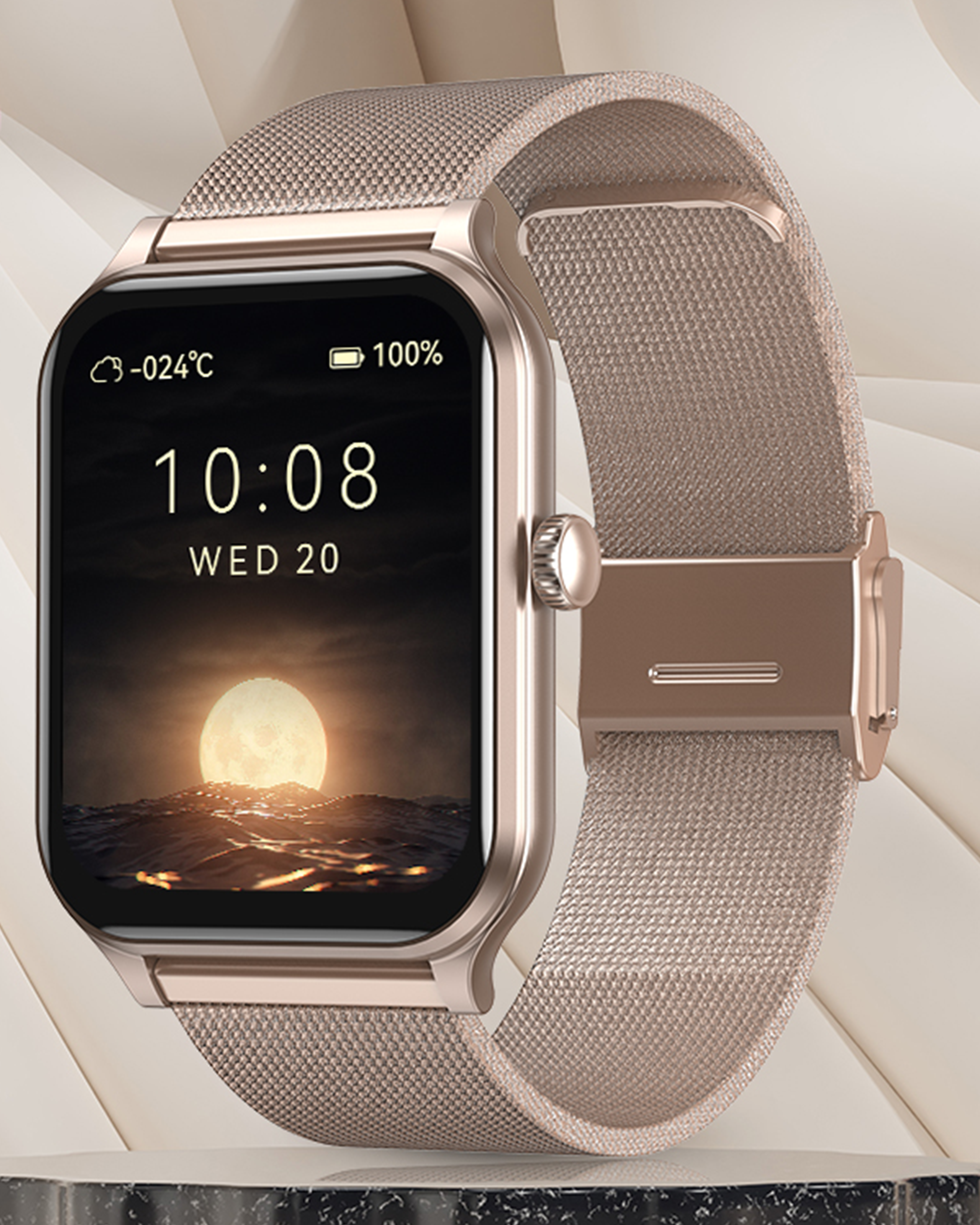 M03 - Metalic Golden Smart Watch
