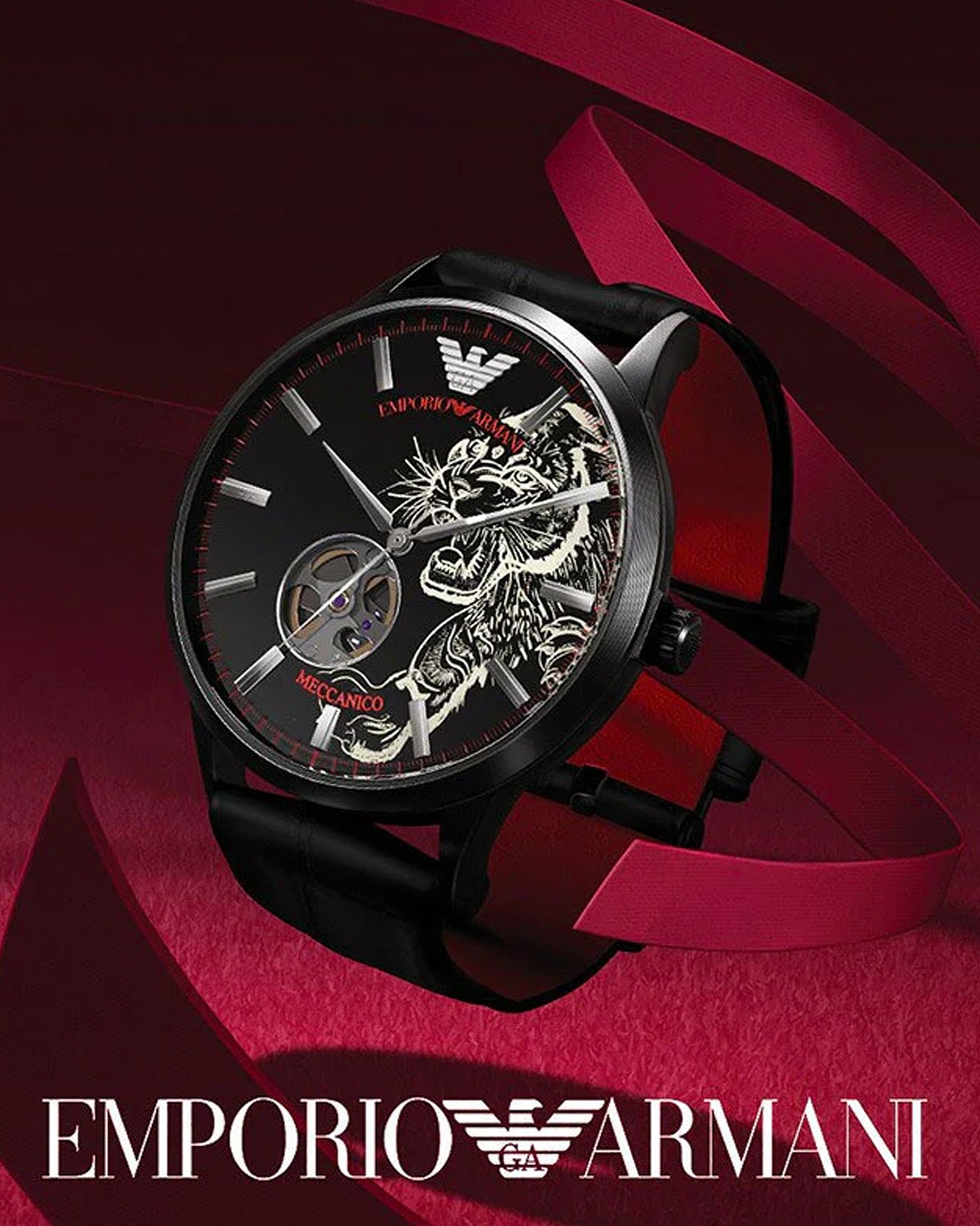 AR60046 Emporio Armani Meccanico Skeleton Watch