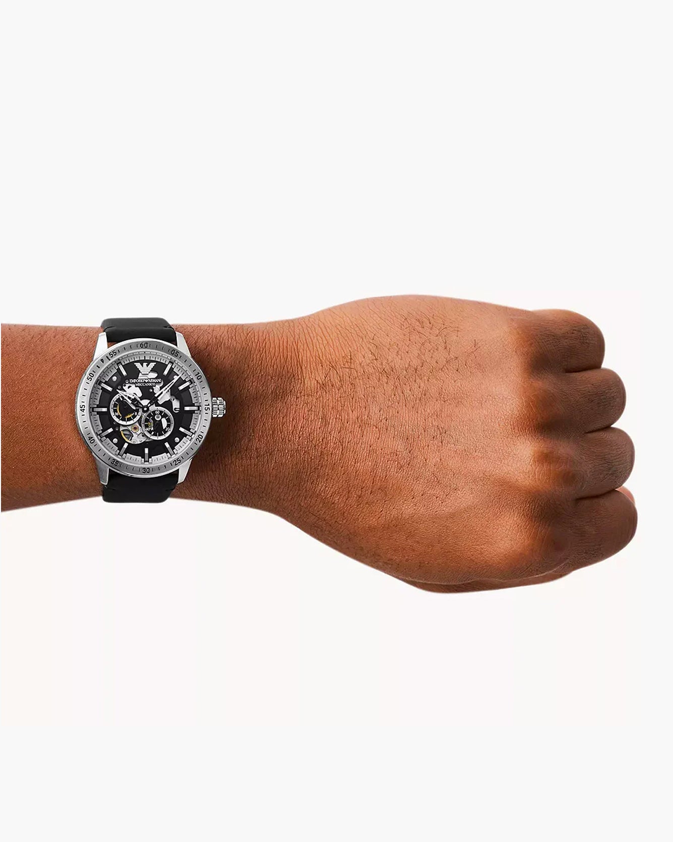 AR60051 - Emporio Armani Automatic Black Leather Watch