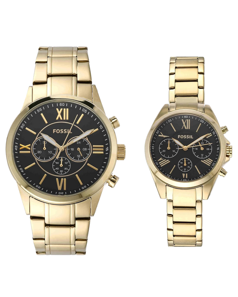 BQ2400SET His and Her Gold-Tone Watch Gift Set