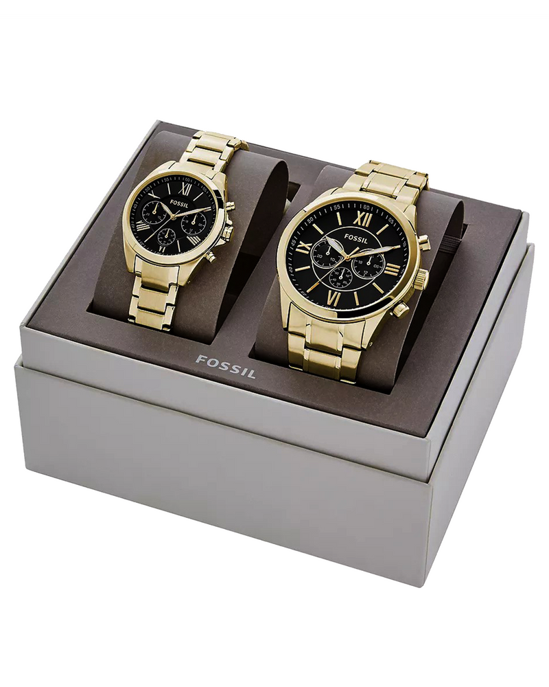 BQ2400SET His and Her Gold-Tone Watch Gift Set