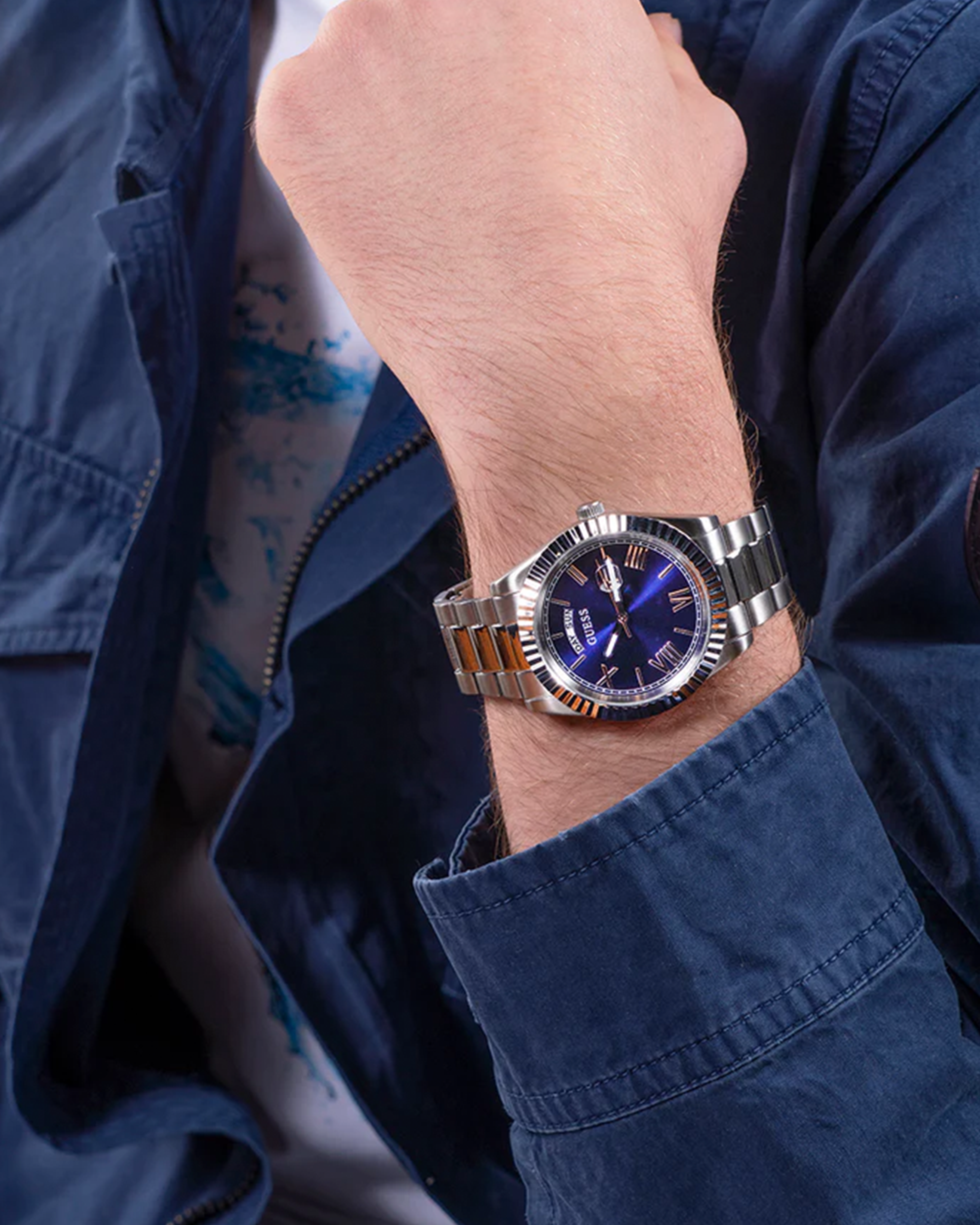 GW0265G7 Silver Tone Watch