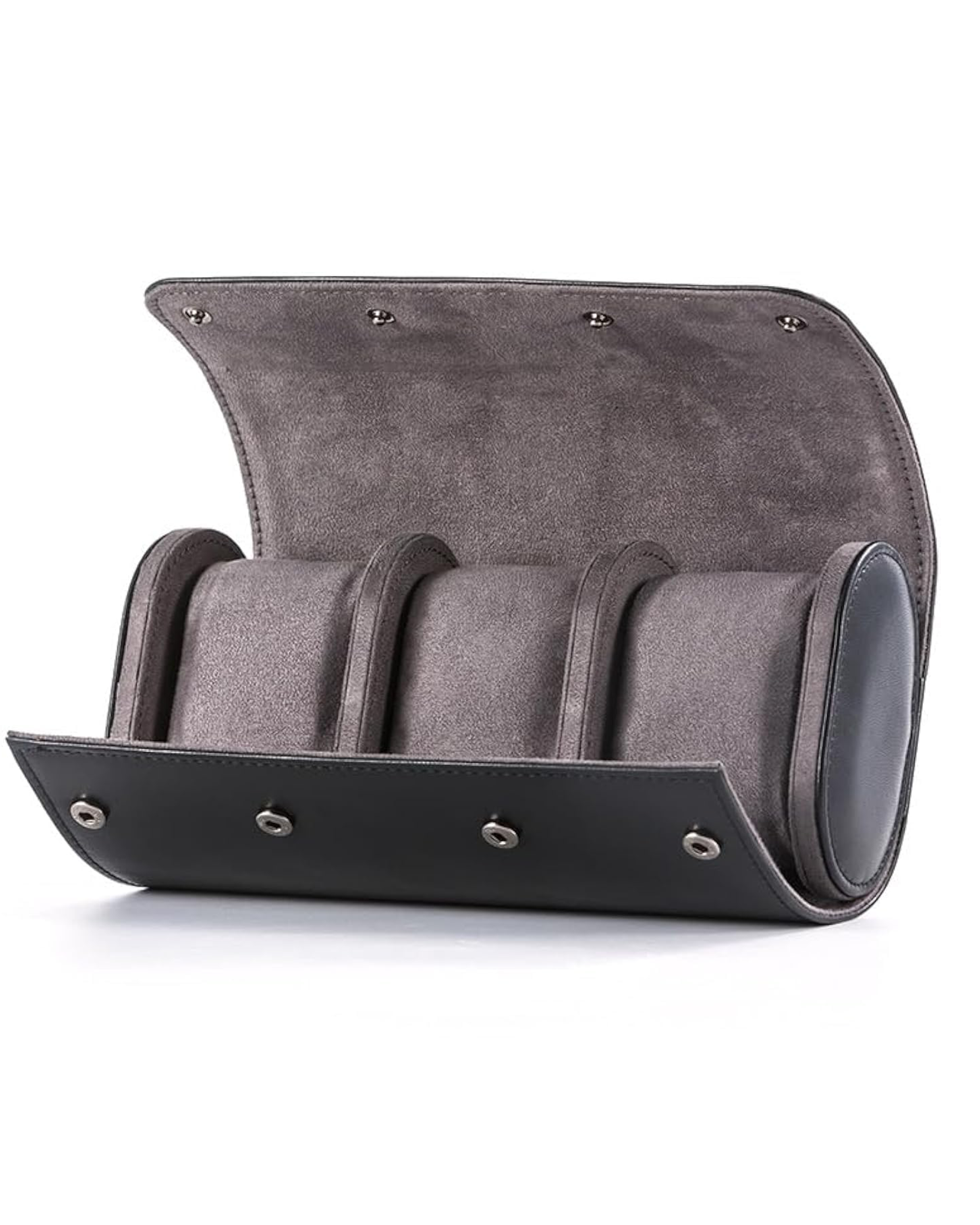 GZ Leather 3 Watch Roll - Gray