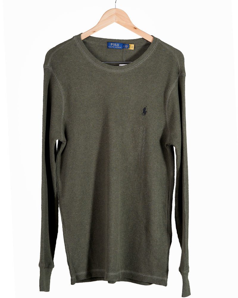 Polo Cashmere Waffle Knit Sweater - Army Green