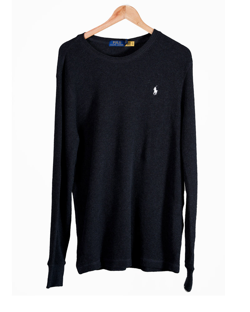 Polo Cashmere Waffle Knit Sweater - Black