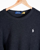 Polo Cashmere Waffle Knit Sweater - Black